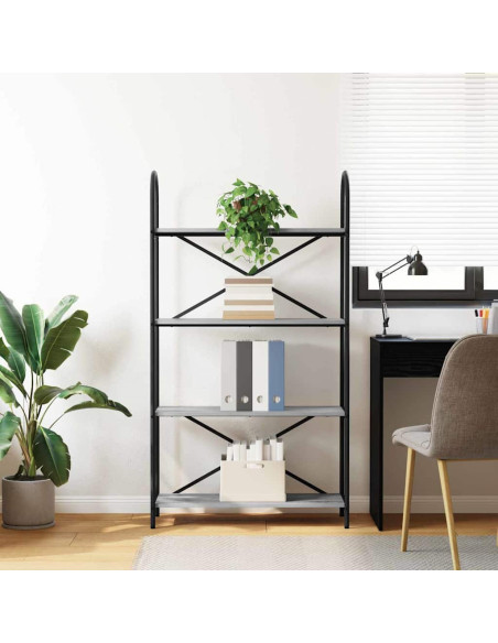Libreria Grigio sonoma 80 x 30 x 146 cm Legno multistrato