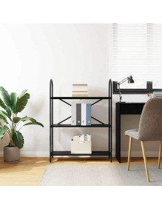 Libreria Rovere nero 80 x 30 x 109 cm Legno multistrato