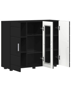 Credenza con porta Nero 55.5 x 29 x 100 cm Legno multistrato
