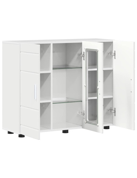 Credenza Bianco lucido 55.5 x 29 x 100 cm Legno multistrato