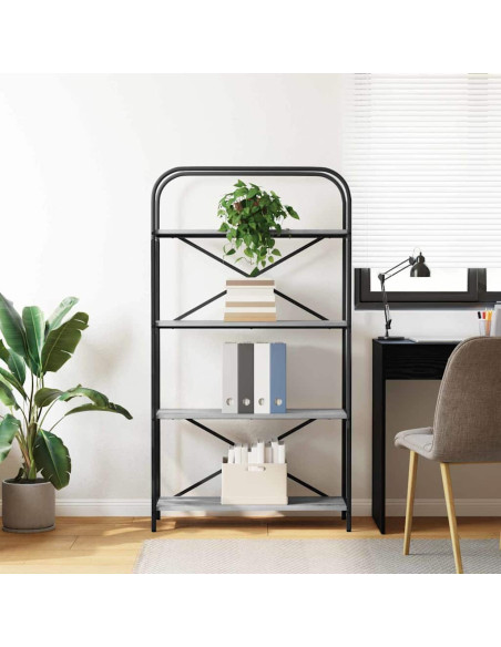 Libreria Grigio sonoma 80 x 30 x 146 cm Legno multistrato
