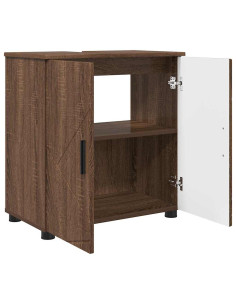 Set di mobili per il bagno 3 pcs Rovere marrone 61 x 35 x 64 cm