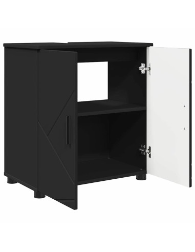 Set di mobili per il bagno con cassetto con porta 3 pcs Nero