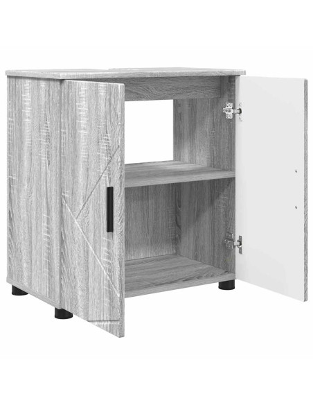 Set di mobili per il bagno 3 pcs Grigio sonoma 61 x 35 x 64 cm