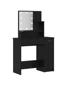 Set Tavolo da Trucco Rovere nero 86.5 x 35 x 136 cm