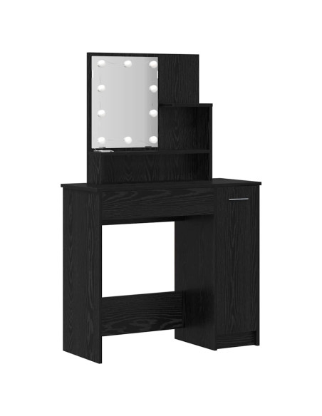 Set Tavolo da Trucco Rovere nero 86.5 x 35 x 136 cm