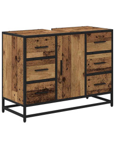 Set di mobili per il bagno 2 pcs Legno vecchio 80 x 33 x 60 cm