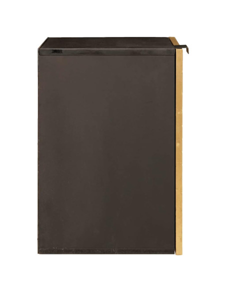 Mobile da Bagno con lo scaffale Nero e Oro 38 x 33 x 48 cm