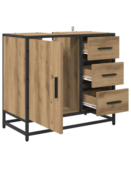 Armadio per Lavabo da Bagno rovere artigianale 65 x 33 x 60 cm