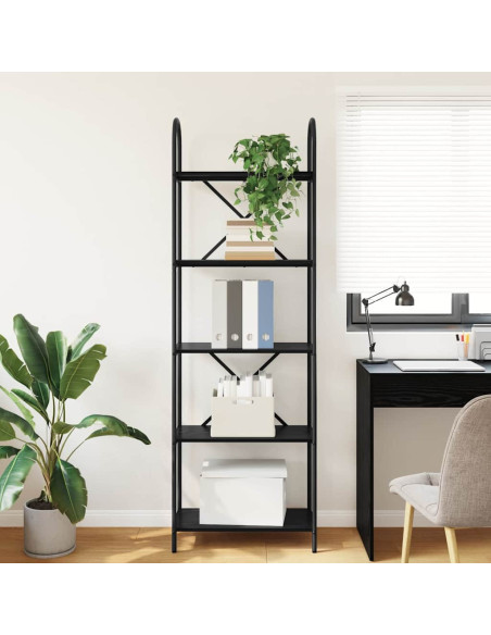 Libreria Rovere nero 60 x 30 x 183 cm Legno multistrato