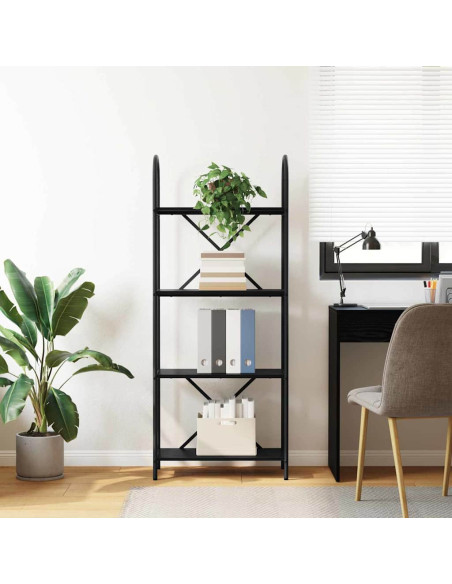 Libreria Rovere nero 60 x 30 x 146 cm Legno multistrato
