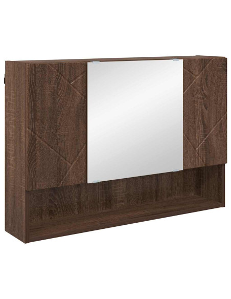 Set di mobili per il bagno con cassetto 4 pcs Rovere marrone