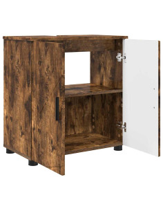 Set di mobili per il bagno 3 pz Rovere fumé 61 x 35 x 64 cm