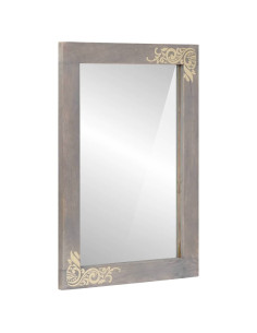 Specchio da bagno con specchio Grigio e Argento 50 x 70 x 3 cm