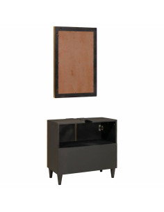 Set di mobili per il bagno 2 pcs Nero e Oro 62 x 33 x 58 cm