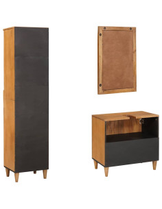 Set di mobili per il bagno 3 pcs Marrone 38 x 33 x 160 cm