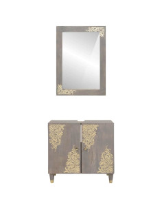 Set di mobili per il bagno 2 pcs Grigio 62 x 33 x 58 cm