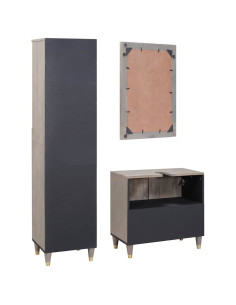 Set di mobili per il bagno 3 pcs Grigio 62 x 33 x 58 cm