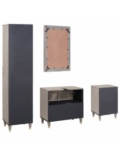 Set di mobili per il bagno 4 pcs Grigio 62 x 33 x 58 cm