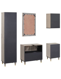 Set di mobili per il bagno 5 pcs Grigio 62 x 33 x 58 cm