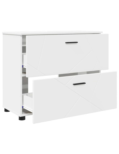 Set di mobili per il bagno con cassetto con porta 3 pcs Bianco