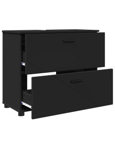 Set di mobili per il bagno 3 pcs Nero 76.5 x 35 x 64 cm