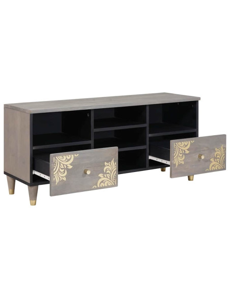 Mobile TV con cassetto Grigio e Oro 100 x 33.5 x 46 cm
