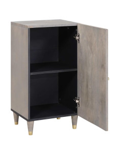 Credenza Grigio e Oro 40 x 33.5 x 75 cm Legno massello di mango