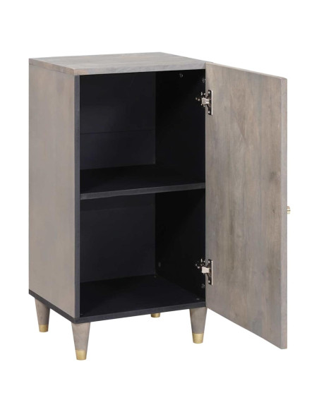 Credenza Grigio e Oro 40 x 33.5 x 75 cm Legno massello di mango