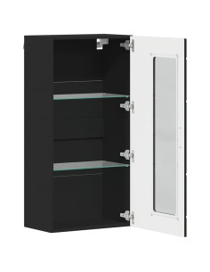 Mobile a muro con porta Nero 55 x 29 x 100 cm Legno multistrato