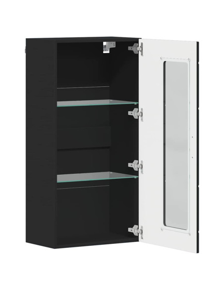Mobile a muro con porta Nero 55 x 29 x 100 cm Legno multistrato