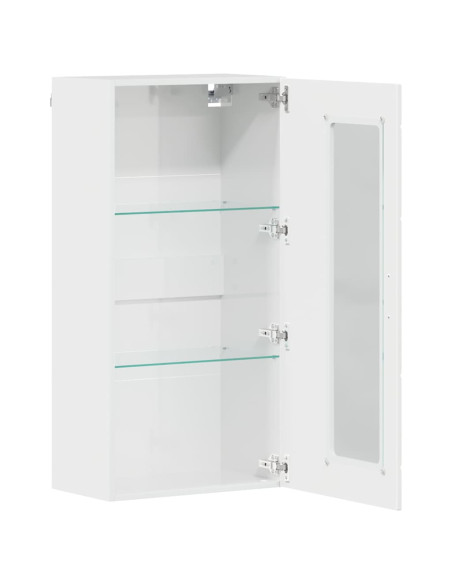 Mobile a muro Bianco lucido 55 x 29 x 100 cm Legno multistrato