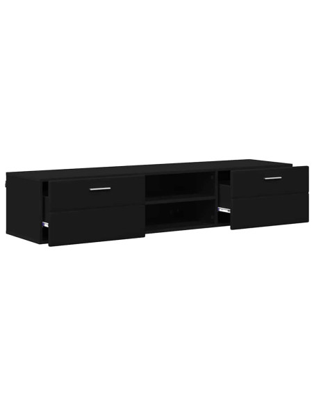 Mobile TV con cassetto Nero 150 x 39 x 30 cm Legno multistrato
