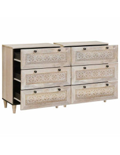 Credenza 2 pcs Bianco 60 x 33 x 75 cm legno massello di mango