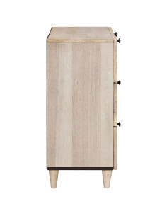 Credenza 3 pcs Bianco 60 x 33 x 75 cm legno massello di mango