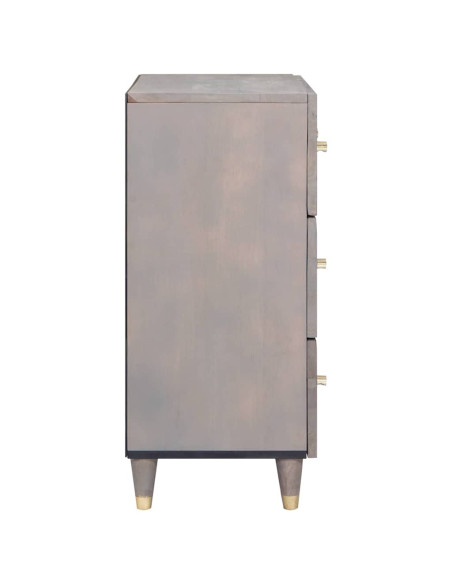 Credenza 2 pcs Grigio 60 x 33.5 x 75 cm Legno massello di mango