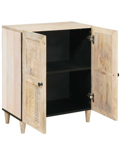 Credenza Bianco 60 x 33 x 75 cm legno massello di mango