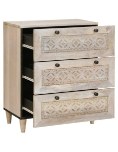 Credenza Bianco 60 x 33 x 75 cm legno massello di mango