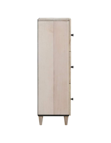 Credenza Bianco 40 x 33 x 110 cm legno massello di mango