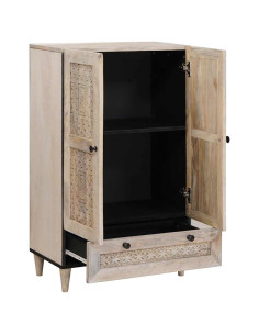 Credenza Bianco 60 x 33 x 100 cm legno massello di mango