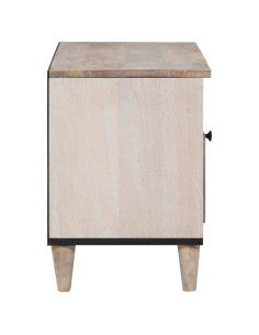 Mobile TV Bianco 80 x 33 x 46 cm legno massello di mango