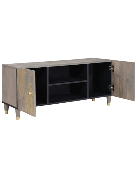 Mobile TV con lo scaffale Grigio e Oro 105 x 33.5 x 46 cm