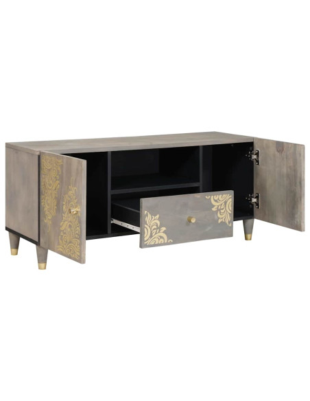 Mobile TV con cassetto Grigio e Oro 105 x 33.5 x 46 cm