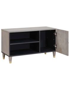 Mobile TV con lo scaffale Grigio e Oro 80 x 31.5 x 46 cm