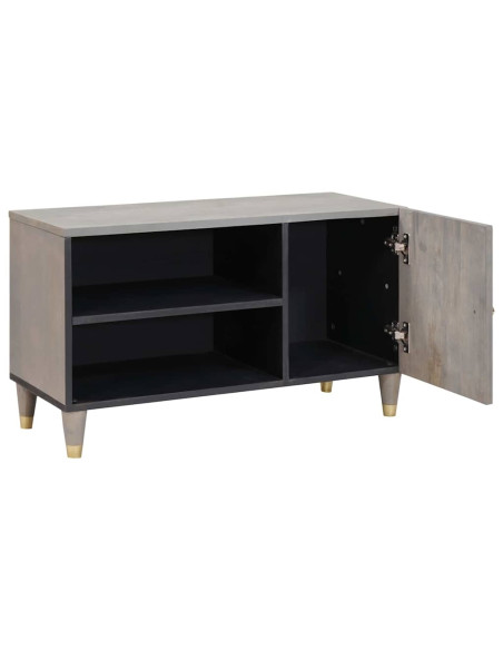 Mobile TV con lo scaffale Grigio e Oro 80 x 31.5 x 46 cm