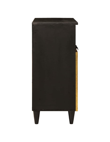 Credenza Nero e Oro 60 x 33 x 75 cm legno massello di mango