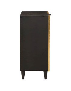 Credenza Nero e Oro 40 x 33 x 75 cm legno massello di mango