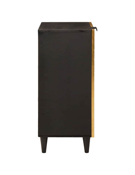 Credenza Nero e Oro 40 x 33 x 75 cm legno massello di mango
