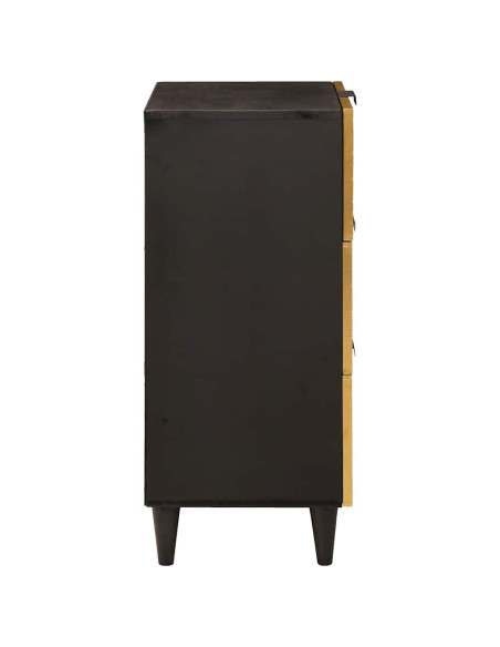 Credenza Nero e Oro 40 x 33 x 75 cm legno massello di mango