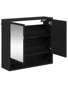Mobiletto per specchio da bagno Rovere nero 65 x 20 x 60 cm